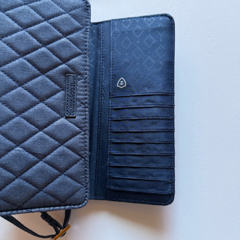 Vera Bradley Quilted Crossbody Wallet Bag - Denim Blue - Picture 8 of 8